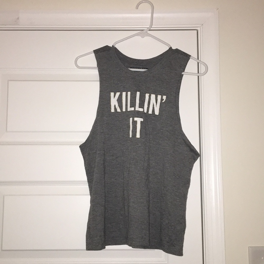 Chin Up Apparel Grey Muscle Tee “Killin’ It”